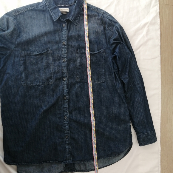 Anthropologie Pilcro Chambray Button Up Split Back Large - Picture 13 of 16